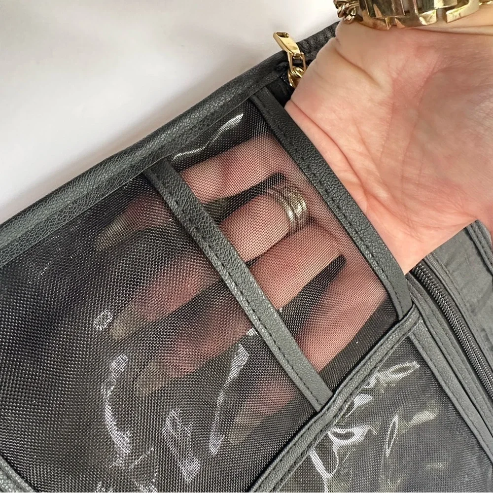 Tartan + Twine Black Quilted Cosmetic Bag